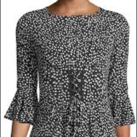 Tahari by ASL Tulip Sleeve Polka Dot Lace Up Dress 6 - Picture 1 of 11